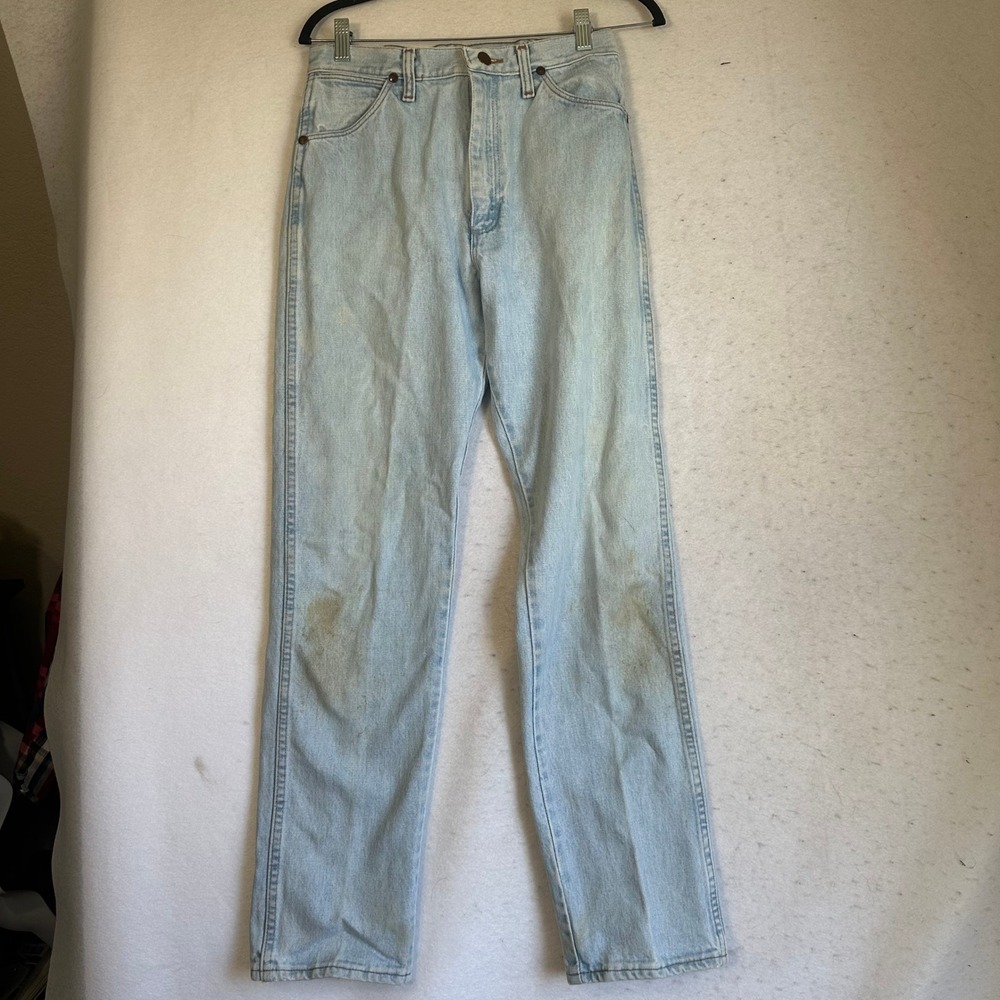 Vintage‎ Wrangler 13MWZGB Cowboy Cut Light Wash Denim Jeans Made in USA 29x31
